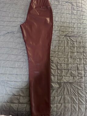 INC International Concepts Wine Faux Leather Leggings